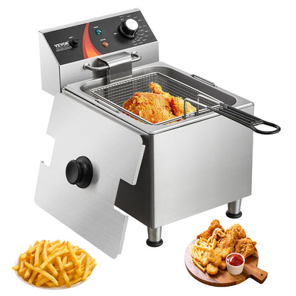 Kommerzielle elektrische Fritteuse, 3100 W, 9 l, Edelstahl-Upgrade, 200 °C