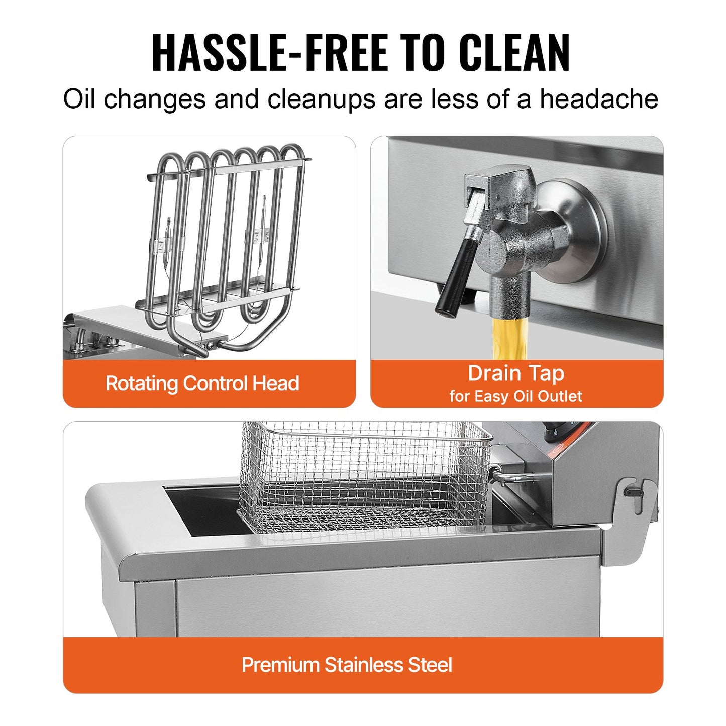 Commercial Deep Fryer, 1500W Electric Countertop Fryer with Basket, 11.6Qt / 11L Stainless Steel Single Oil Fryer with Time & Temp Control, Overheat Protection, for Kitchen Restaurant Use