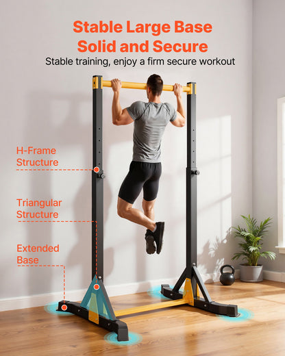Pull Up Bar, 330LBS Capacity Portable Pullup Bar Station, Pullup Bars Free Standing with H-Frame Structure & Heavy-Duty Steel Tube, 8 Level Height Adjustment Gravity Fitness for Arms Back Chest