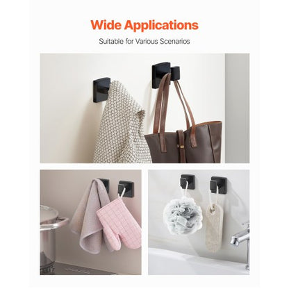 Mattsvart Badrumsbeslagset, 5 delar Badrumstillbehörsset, Handdukshängare i rostfritt stål 40 cm, Handduksställ, 2 Badrockskrokar, Toalettpappershållare för Badrum, Väggmonterad |  EU