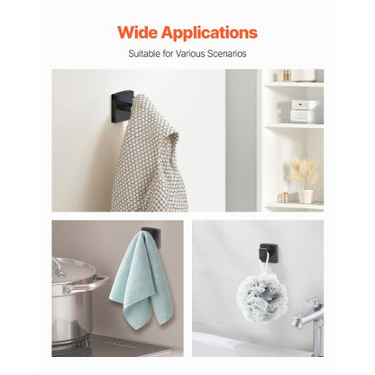 Mattsvart Badrumsbeslagset, 4 delar Badrumstillbehörsset i rostfritt stål, 24-tums handdukshängare, handduksring, badrockskrok, toalettpappershållare, för badrum, väggmonterad |  EU