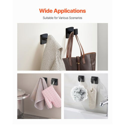 Mattsvart Badrumsbeslagset, 10-delars badrumstillbehörsset, 2 handdukshängare i rostfritt stål 24-tums, 2 handdukshängare, 4 handdukskrokar, 2 toalettpappershållare för badrum, väggmonterad |  EU