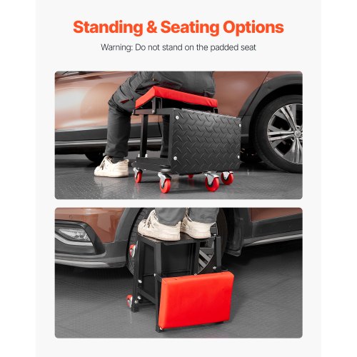 Mechanischer Hocker, rollender Arbeitssitz, 300 lbs, Frachtsitz/Tritthocker mit Rädern | EU