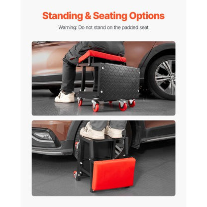 Mechanischer Hocker, rollender Arbeitssitz, 300 lbs, Frachtsitz/Tritthocker mit Rädern | EU