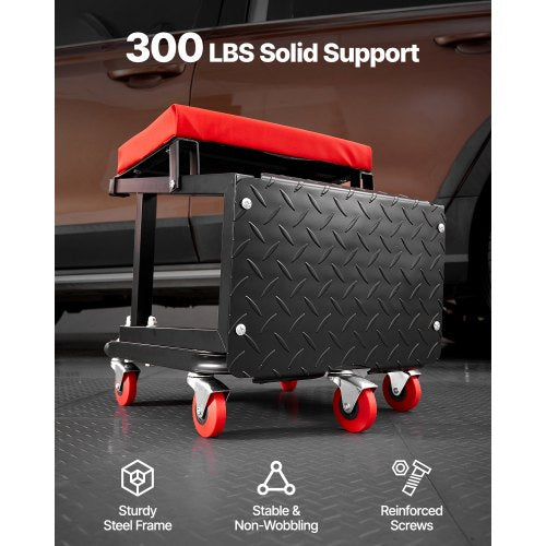 Mechanischer Hocker, rollender Arbeitssitz, 300 lbs, Frachtsitz/Tritthocker mit Rädern | EU