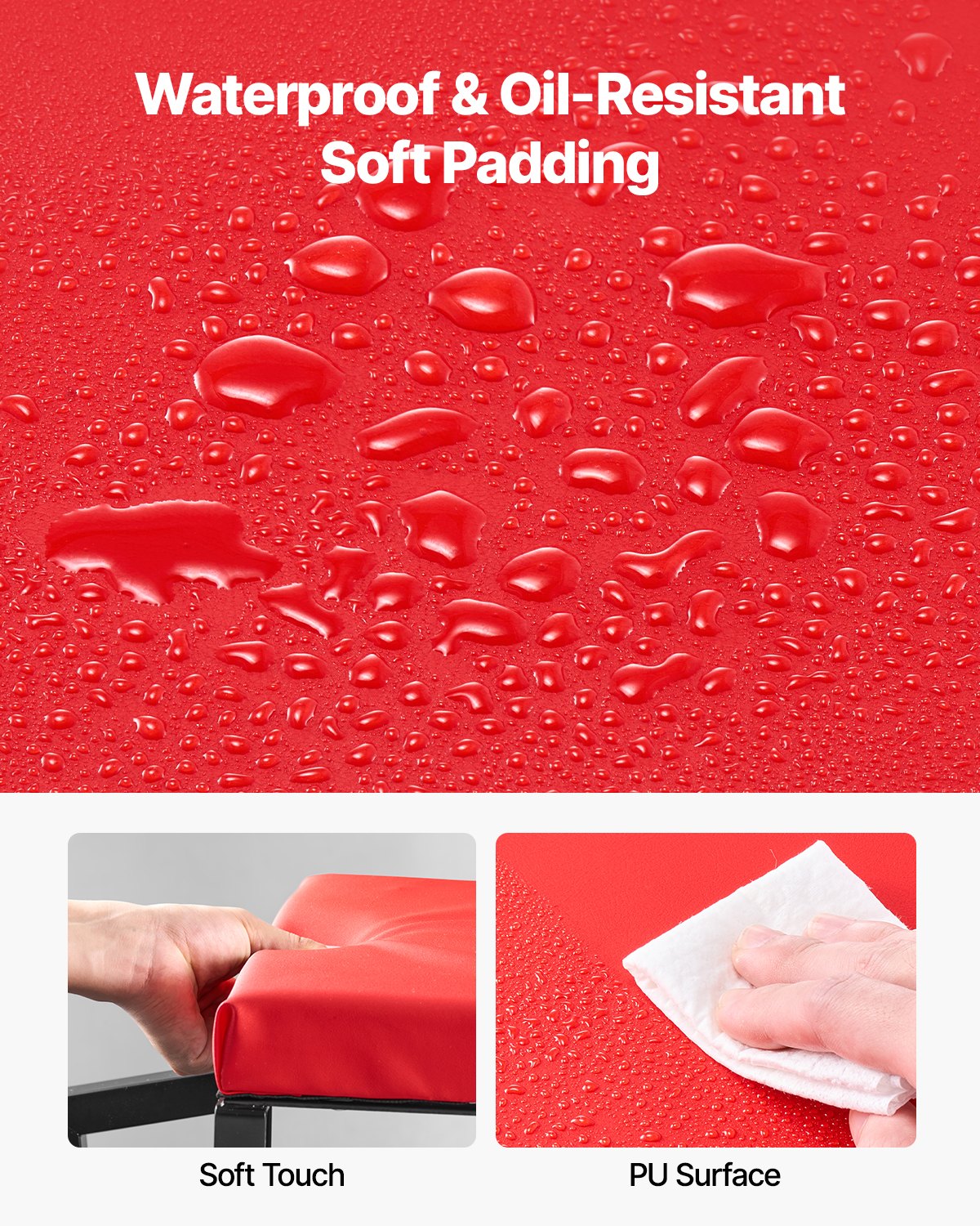 Mechanic Stool, 300 lbs Capacity Garage Seat/Work Stool with Wheels, 360° Swivel Rolling Workshop Stool with Tool Tray, Mechanics Creeper Seat/Step Stool, for Garage, Shop & Auto Repair, Black