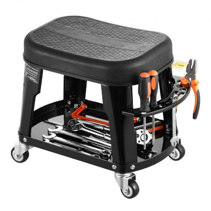 Mekanisk Pall Rolling Workshop Seat 300 lbs Last med hjul och verktygsbricka |  EU