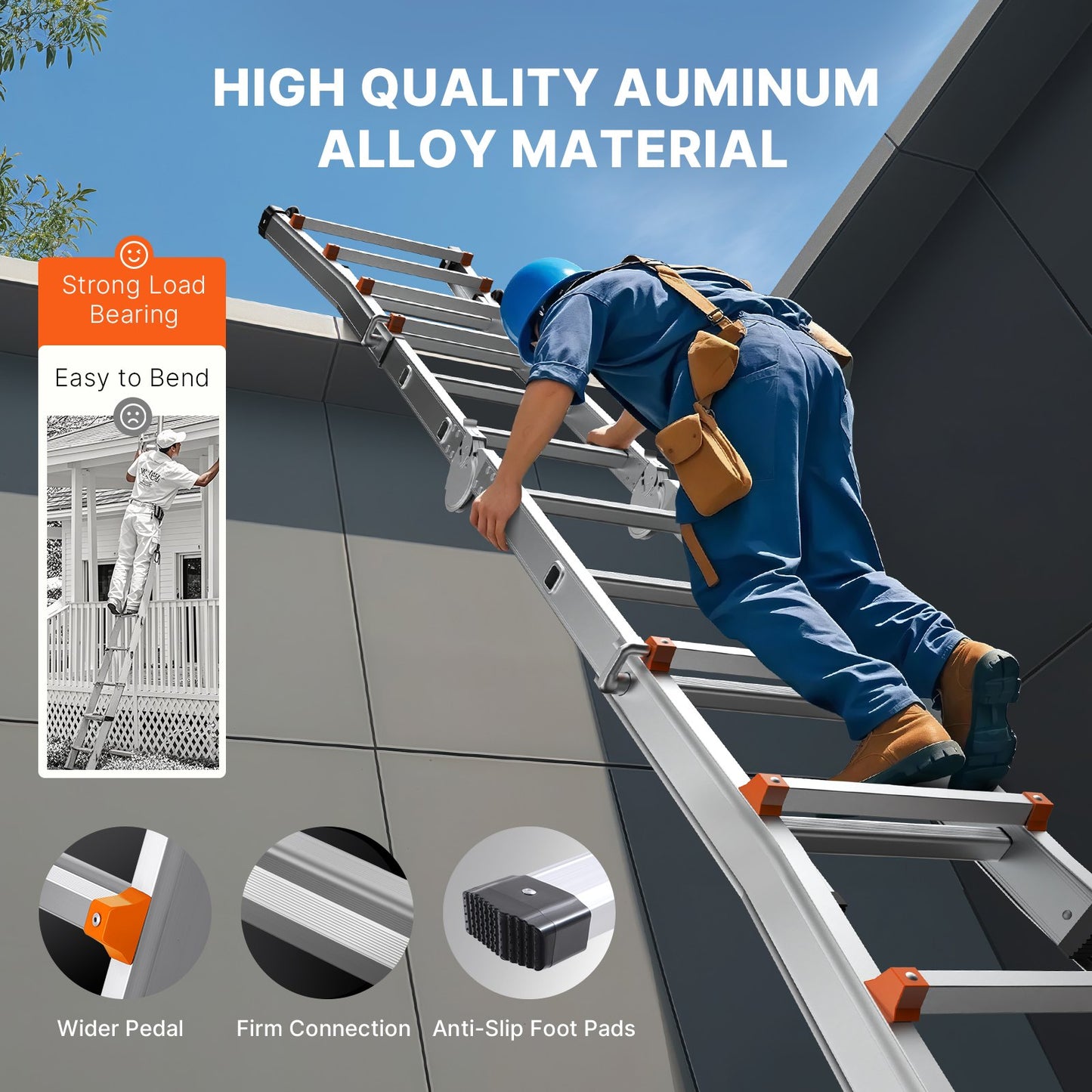 Telescoping Ladder A Frame 9,5 FT förlängningsmultifunktion för läxor