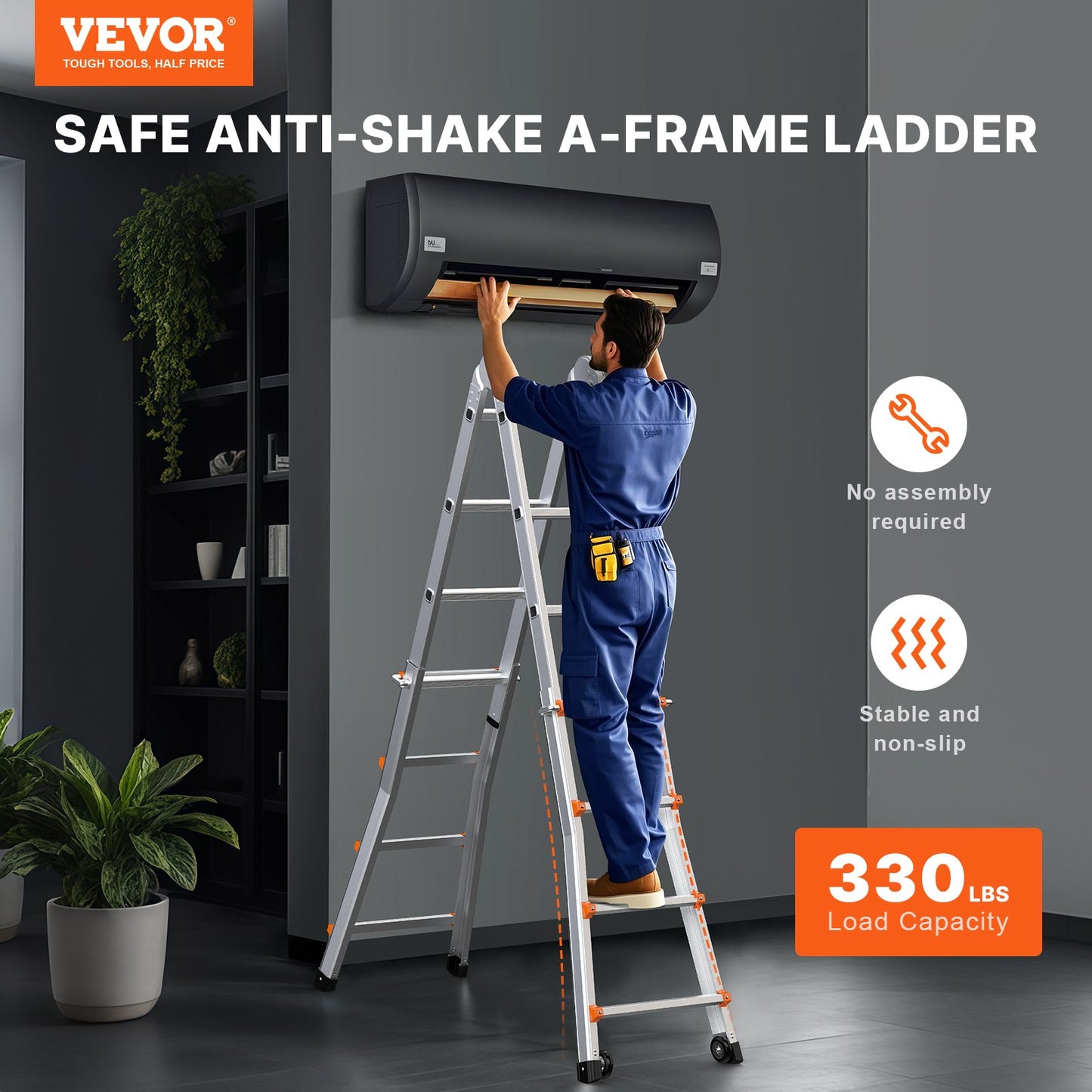 Telescoping Ladder A Frame 16,7 FT förlängning multifunktion för läxor