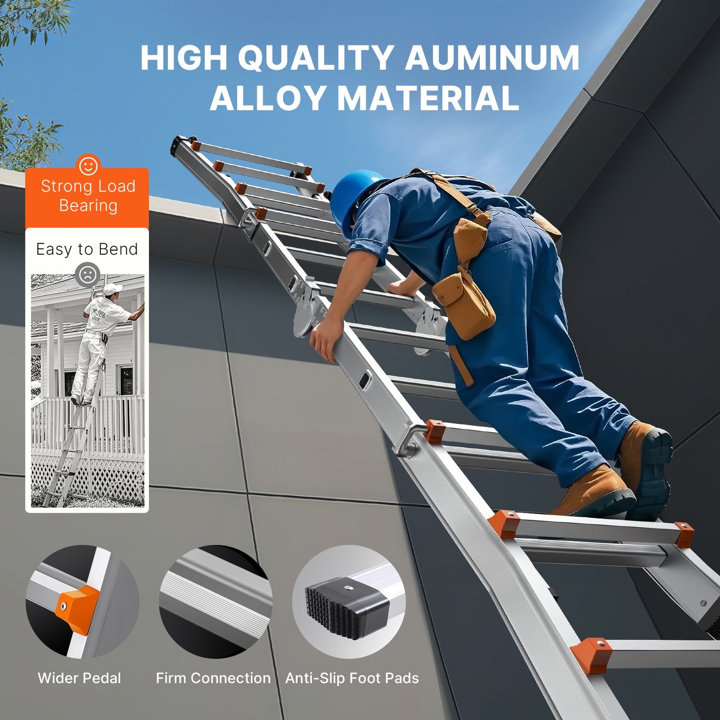 Telescoping Ladder A Frame 16,7 FT förlängning multifunktion för läxor