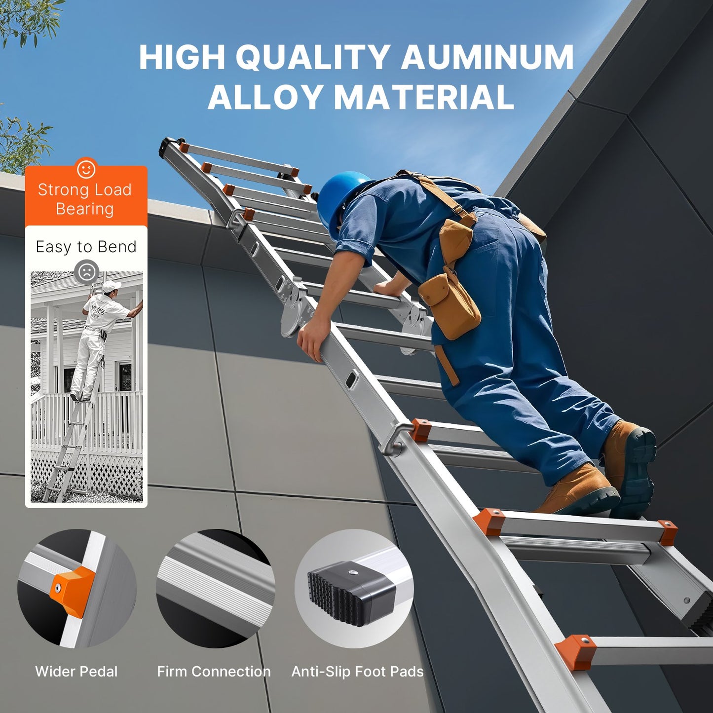 Teleskopstege En ram 20 FT förlängning multifunktion för läxor