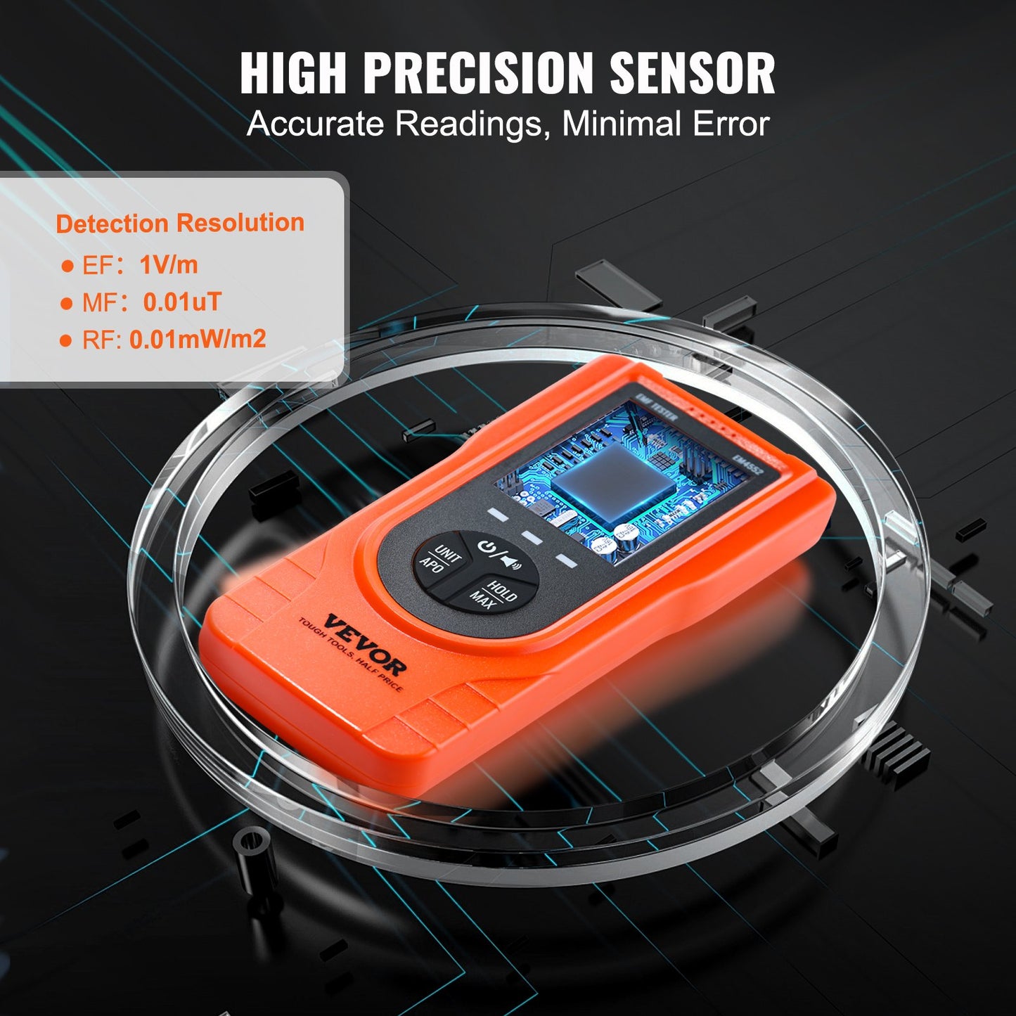 3-in-1 EMF Meter, 5Hz - 3.5GHz, Handheld Rechargeable Electromagnetic Field Radiation Detector, Digital LCD EMF Tester for EF MF RF Home Inspections Outdoor Ghost Hunting Paranormal Equipment