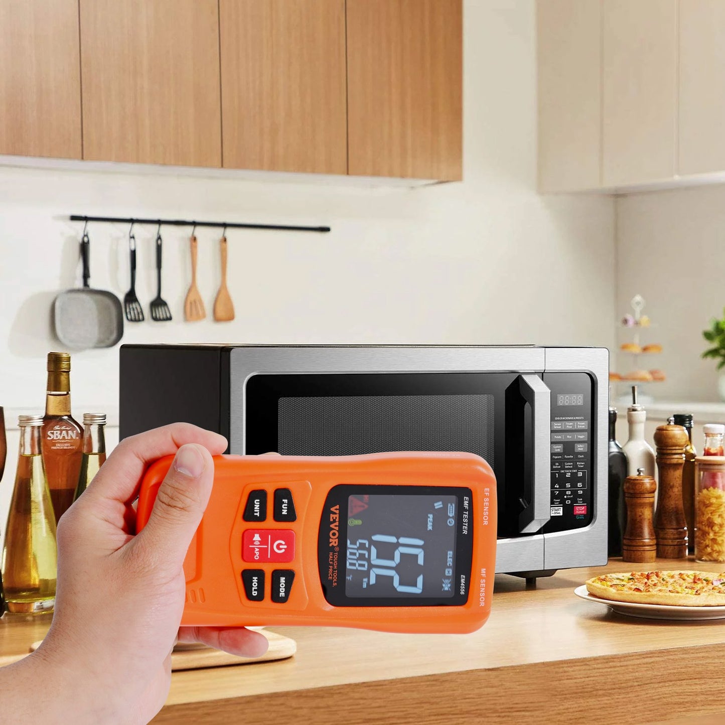 3-in-1 EMF Meter, 5Hz-6GHz, Handheld Rechargeable Electromagnetic Field Radiation Detector, Digital LCD EMF Tester for EF MF RF Home Inspections Outdoor Ghost Hunting 5G Cell Tower Temperature