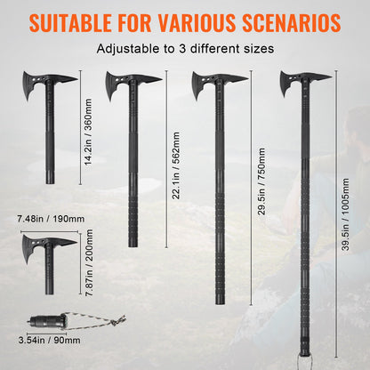 Survival Shovel Survival Axe, 28-in-1 Camping Folding Shovels with Hatchet, Stainless Steel Tactical Shovel Hatchet Combo, Multifunctional Emergency Survival Gear Equipment for Camping Hiking