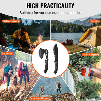 Jagdmesser und Axt Combo Set Scheide Feststehendes Messer Camping