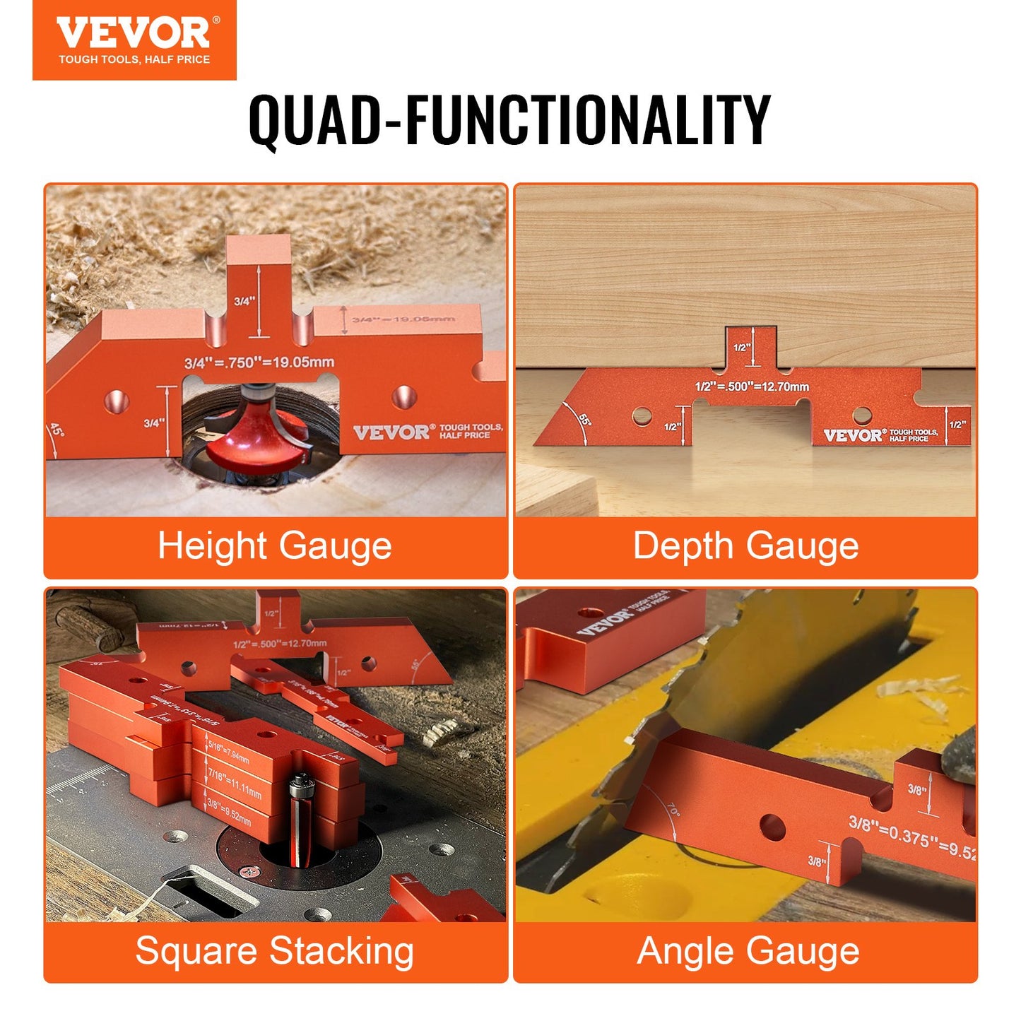 Router Tisch Setup Bars 14PCS Präzision Aluminium Setup Blöcke Höhe Gauge