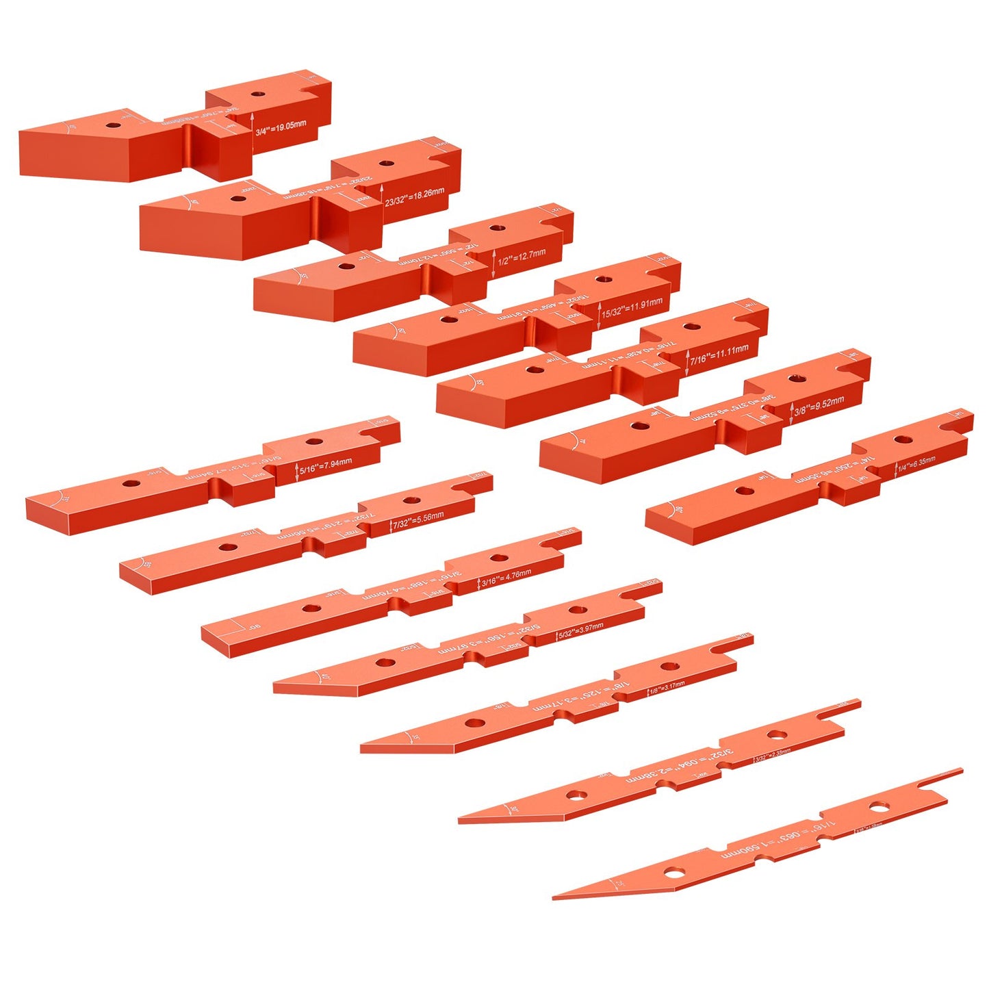 Router Tisch Setup Bars 14PCS Präzision Aluminium Setup Blöcke Höhe Gauge