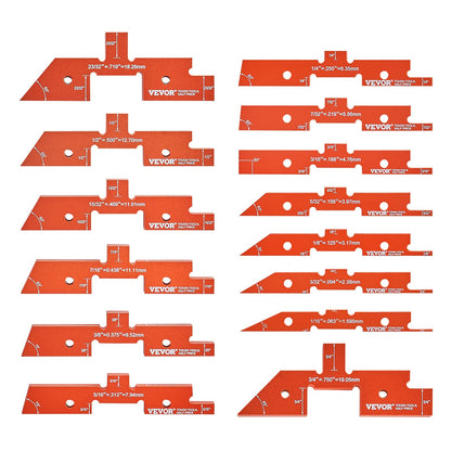 Router Tisch Setup Bars 14PCS Präzision Aluminium Setup Blöcke Höhe Gauge