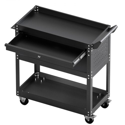 4-Tier Tool Cart on Wheels 350 lb Rolling Work Cart with Drawer and Pin Board | EU