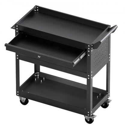 4-Tier Tool Cart on Wheels 350 lb Rolling Work Cart with Drawer and Pin Board | EU
