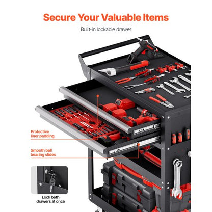 5-stufiger Werkzeugwagen auf Rädern, 400 lb, rollender Arbeitswagen mit Schublade und Pinnwand | EU
