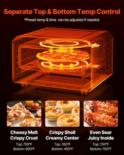 Electric Pizza Oven, Smart Pizzas Maker Indoor with 5 Preset, 12-Inch Countertop Pizza Cooker w/ Touch Srceen, 750℉ Max Temp, 2-Min Rpaid Baking Oven Thin & Crispy, Neapolitan, Frozen, New York