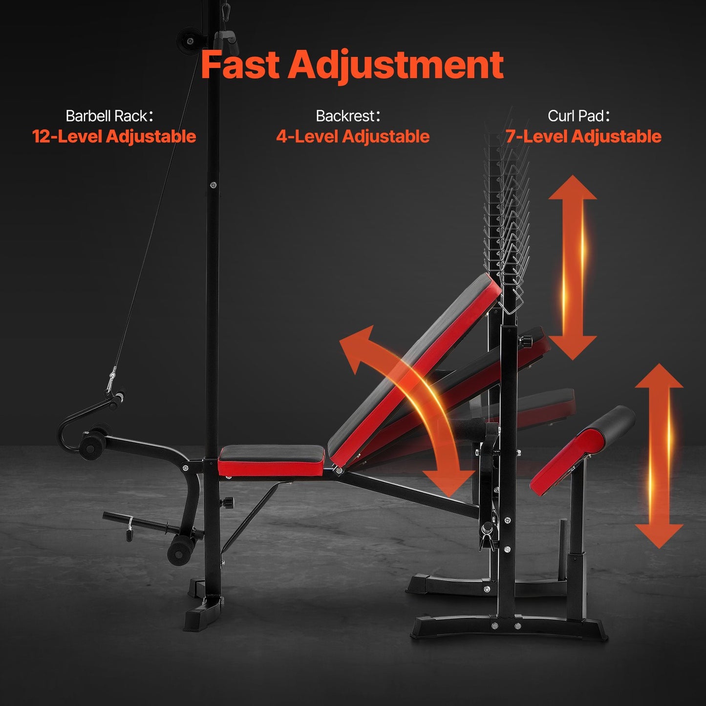 Hantelbank Sit-Up-Bank für das Home-Gym Krafttraining Verstellbar