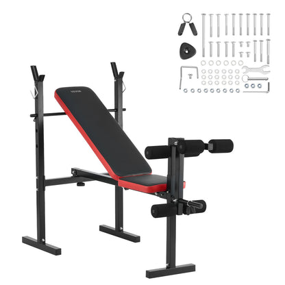 Weight Bench Sit Up Bench Home Gym Strength Training Adjustable Foldable