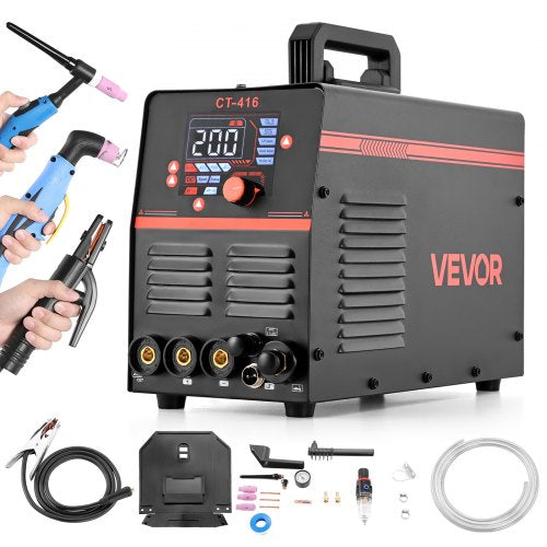 3-in-1 Plasma Cutter Welder Combo - CUT/TIG/MMA, 50A Non-Contact Cutting Machine & 200A TIG Stick Welder, Digital 110/220V Dual Voltage with 2T/4T/PA/PT Function for Home Repairs Workshops