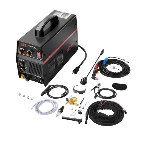 3 in 1 Plasma Cutter Welder Machine, CT-520GD TIG/MMA Plasma Cutter Combo Machine, 30A Non-Touch Pilot Arc Plasma Cutter, 200A TIG and Stick Welder, Digital 110/220V Dual Voltage IGBT Inverter