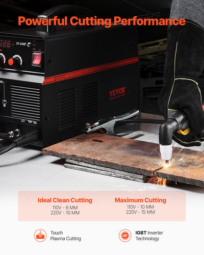 3 in 1 Plasma Cutter Welder Machine, CT-520E TIG/MMA Plasma Cutter Combo Machine, 30A Plasma Cutting Machine, 200A TIG Welder and 200A Stick Welder, Digital 110/220V Dual Voltage IGBT Inverter