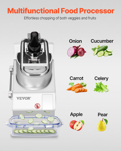 Food processor and vegetable chopper with 6 food-grade stainless steel blades