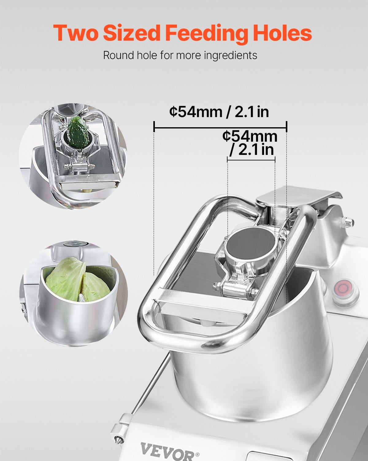 Food processor and vegetable chopper with 6 food-grade stainless steel blades