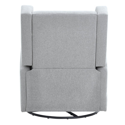 Electronic Power Recliner and Swivel Glider, 113.4kg Weight Capacity Swivel Glider Recliner with Adjustable Angle, Polyester Surface Recliner Rocker for Living Room, Bedroom, Light Gray