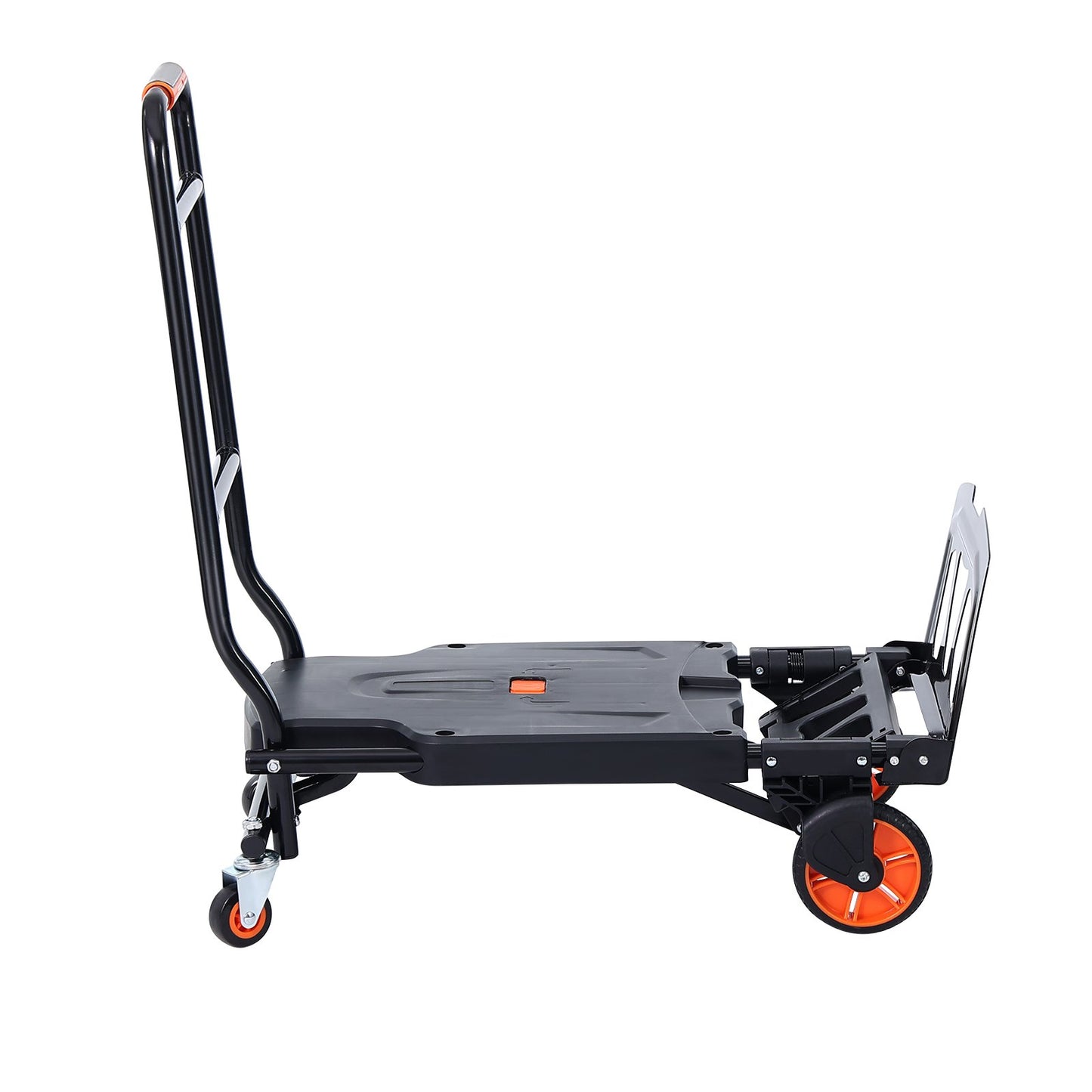 Aluminum Hand Truck, 2 in 1, 300 lbs Load Capacity, Heavy Duty Industrial Convertible Folding Hand Truck and Dolly, Utility Cart Converts from Hand Truck to Platform Cart with Rubber Wheels