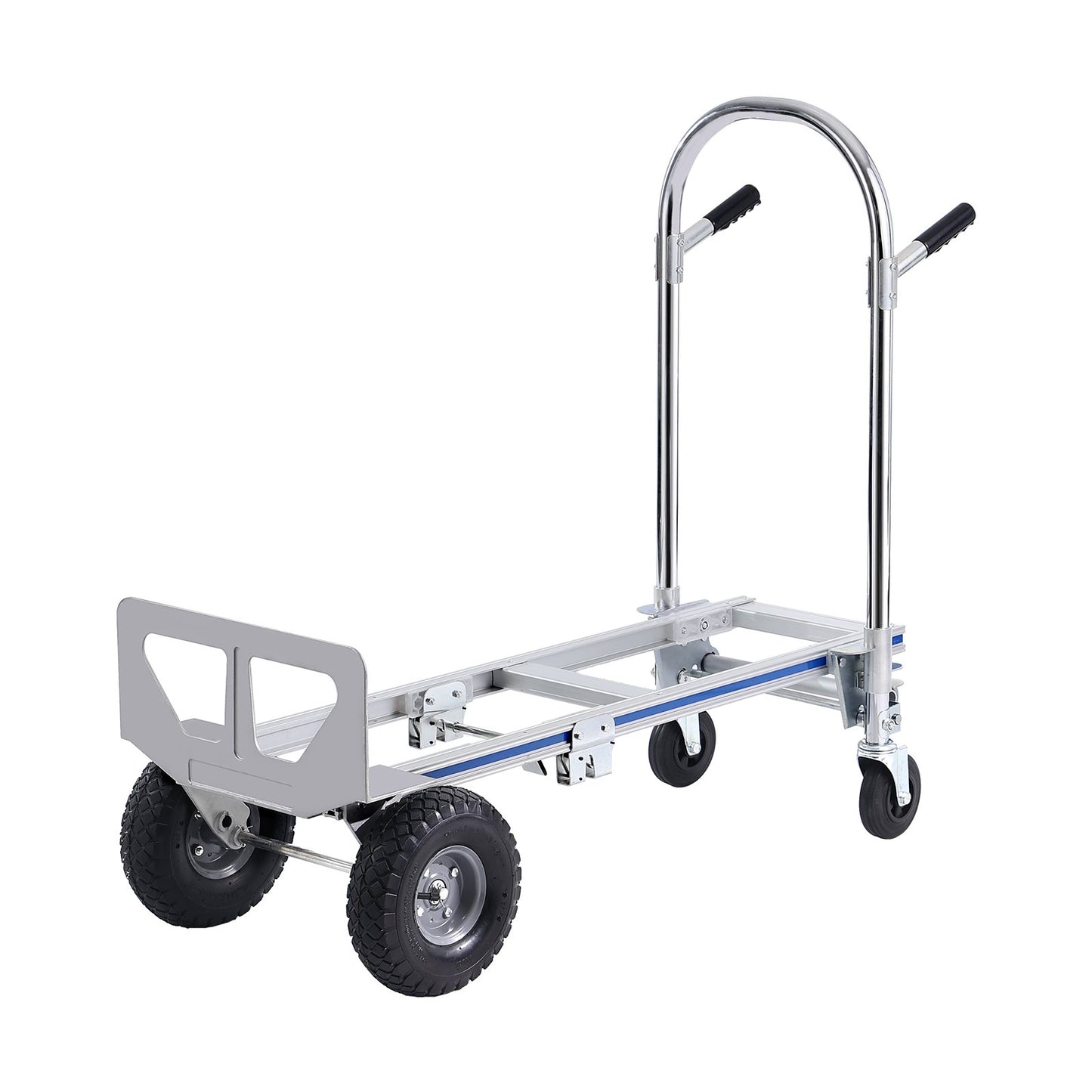 Aluminum Hand Truck, 2 in 1, 800 lbs Load Capacity, Heavy Duty Industrial Convertible Folding Hand Truck and Dolly, Utility Cart Converts from Hand Truck to Platform Cart with Rubber Wheels