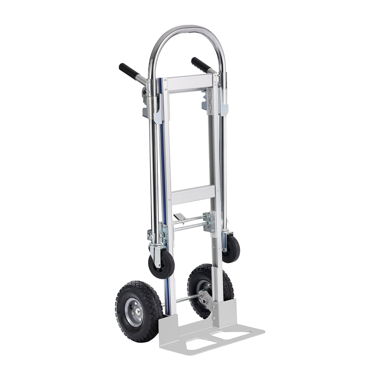 Aluminum Hand Truck, 2 in 1, 800 lbs Load Capacity, Heavy Duty Industrial Convertible Folding Hand Truck and Dolly, Utility Cart Converts from Hand Truck to Platform Cart with Rubber Wheels