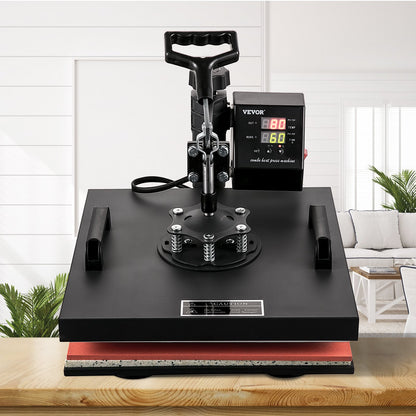Heat Press Machine 15x15Inch 8pcs 1050W Combo Digital Multifunctional Sublimation Heat Transfer Machine Dual LED Display for T Shirts Hat Mug Cap Plate Swing Away Design