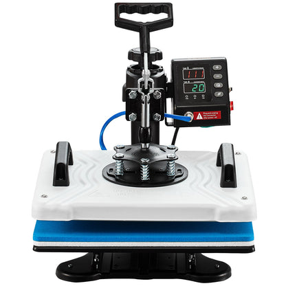 Heat Press 12X15 Inch 10 In 1 Heat Press 1000W Heat Press Machine med 360° rotation Swing Away White Heat Press T-shirt sublimeringsmaskin Dubbelrörsuppvärmning för DIY-pennor Kepsar Muggar och skjortor