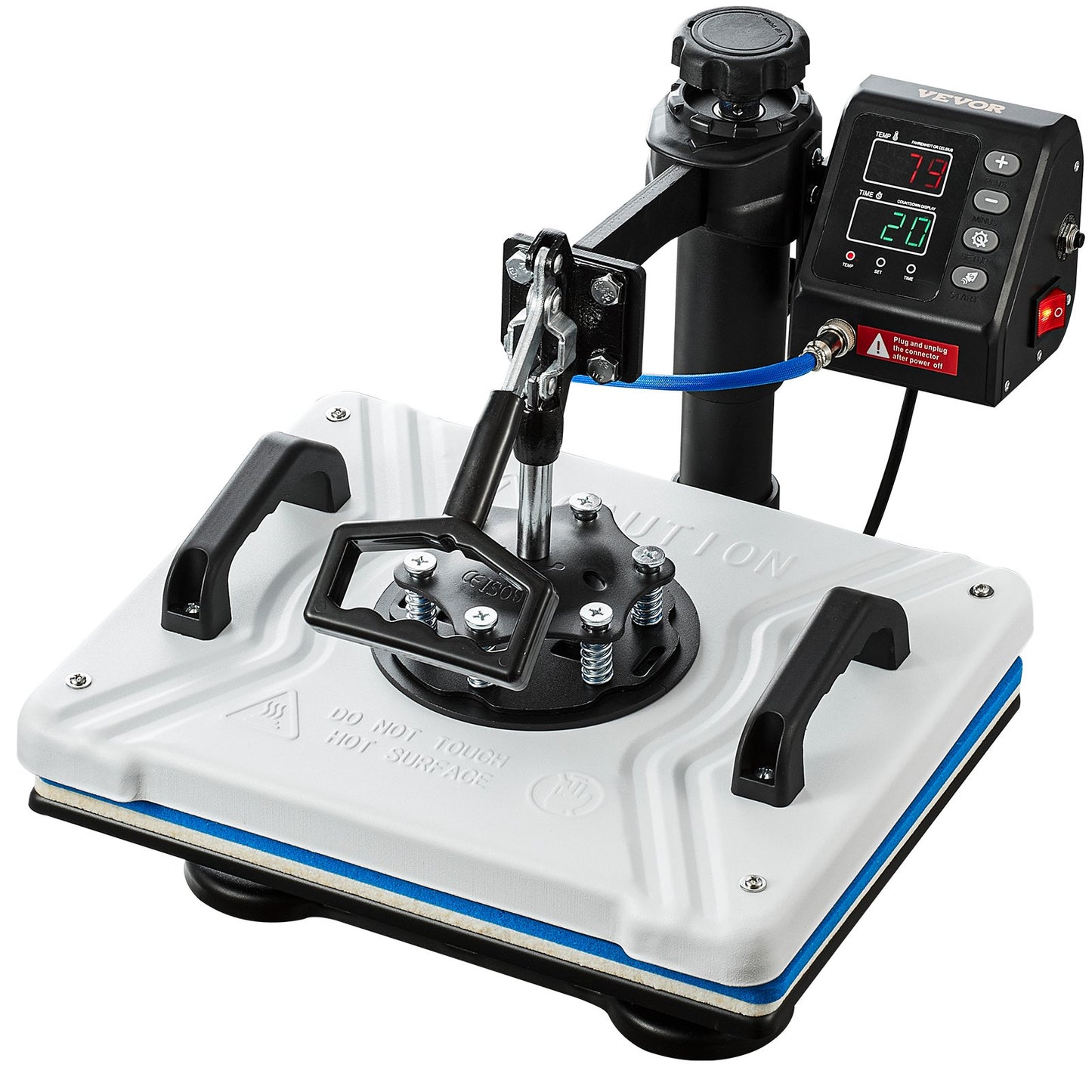 Heat Press 12X15 Inch 10 In 1 Heat Press 1000W Heat Press Machine med 360° rotation Swing Away White Heat Press T-shirt sublimeringsmaskin Dubbelrörsuppvärmning för DIY-pennor Kepsar Muggar och skjortor