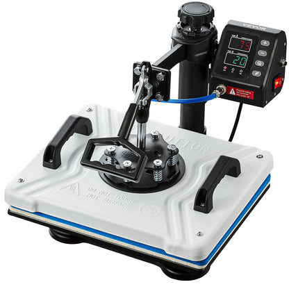 Heat Press 12X15 Inch 10 In 1 Heat Press 1000W Heat Press Machine med 360° rotation Swing Away White Heat Press T-shirt sublimeringsmaskin Dubbelrörsuppvärmning för DIY-pennor Kepsar Muggar och skjortor