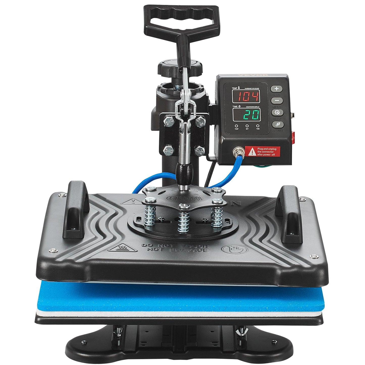 Heat Press 12X15 Inch 10 In 1 Heat Press 1000W Heat Press Machine med 360° Rotation Swing Away Svart 10 I 1 T-shirt sublimeringsmaskin Dubbelrörsvärme för DIY Pens Kepsar Muggar och skjortor