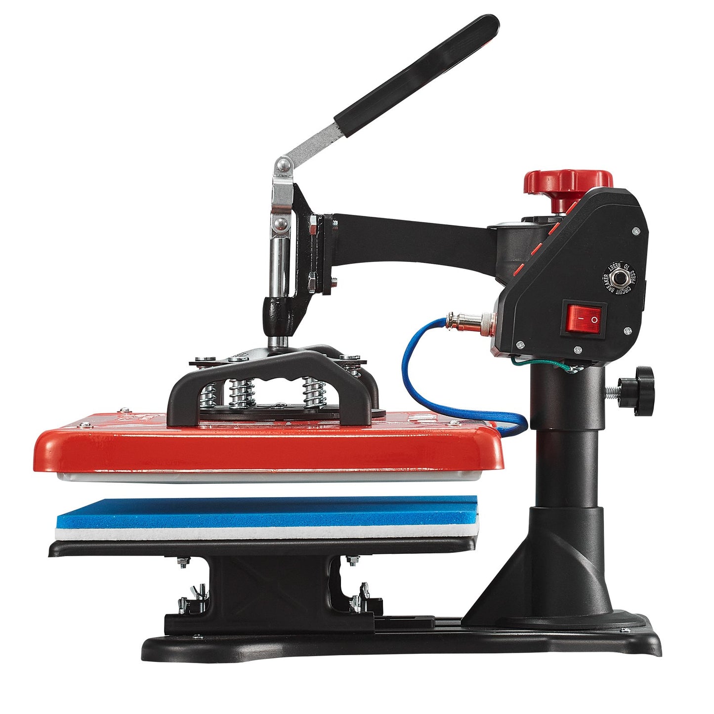 Heat Press 12X15 Inch 10 In 1 Heat Press 1000W Heat Press Machine med 360° rotation Swing Away Red Heat Press T-shirt sublimeringsmaskin Dubbelrörsuppvärmning för DIY-pennor Kepsar Muggar och skjortor