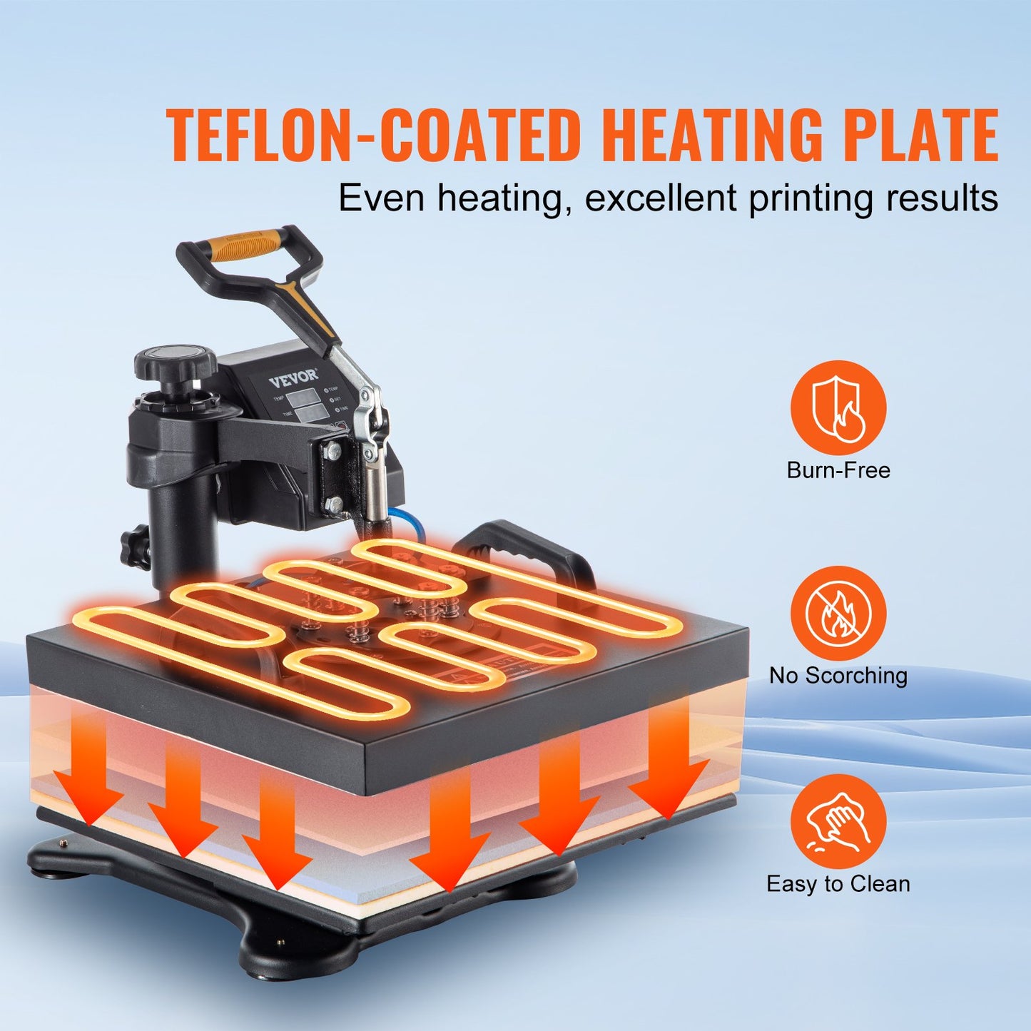 Heat Press, 5 in 1 15 x 15 Inch Heat Press Machine, Dual LED Display Heat Press Machine, Multifunctional Sublimation, for T-Shirts, Swing Away Design