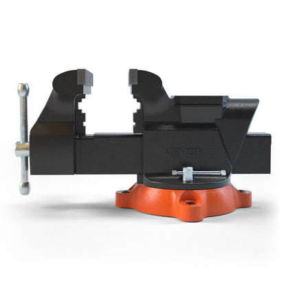 6" Bench Vise w/ Anvil 360°Swivel Locking Base Heavy Duty Ductile Iron