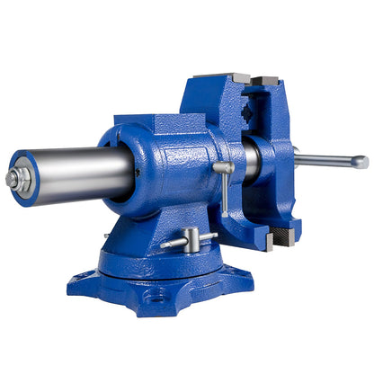 5" Heavy Duty Bench Vise, Double Swivel Rotating Vise Head/Body Rotates 360°,Pipe Vise Bench Vices 30Kn Clamping Force,for Clamping Fixing Equipment Home or Industrial Use