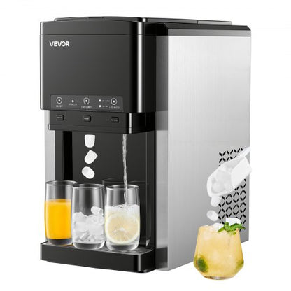 Water Dispenser with Ice Maker, 3-in-1 Countertop Water Dispenser, 35 LBS/24H, 12 Cubes/7 Min Fast Ice Making with 4 LBS Storage, Bullet/Crushed Ices & Cold-Water, for Home, Kitchen, Party