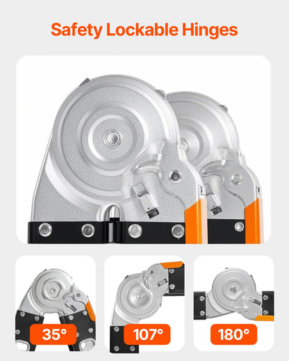 Multi-Purpose Folding Ladder 7-in-1 3 Steps 12 Feet with Scaffolding Plank