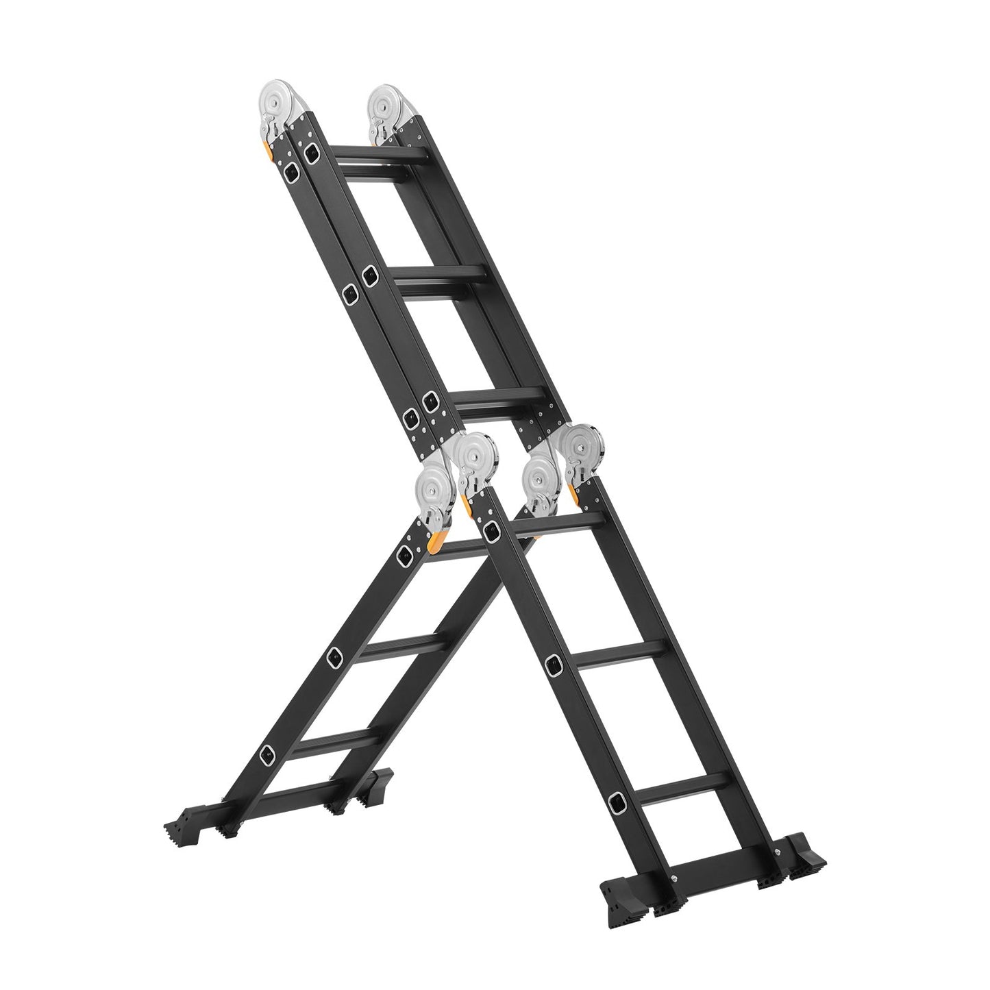 Multi-Purpose Folding Ladder 7-in-1 3 Steps 12 Feet with Scaffolding Plank