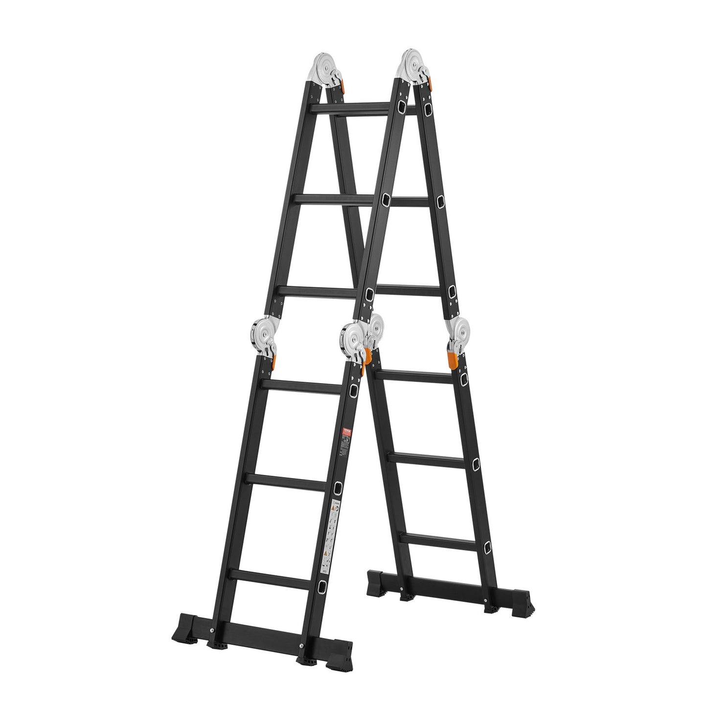 Multi-Purpose Folding Ladder 7-in-1 3 Steps 12 Feet with Scaffolding Plank